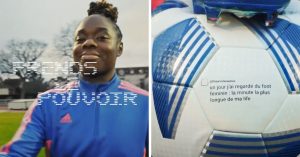 femme-tenue-sport-ballon-inscription