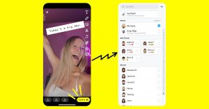 screenshots-snapchat-deux-ecrans-femme-fleche