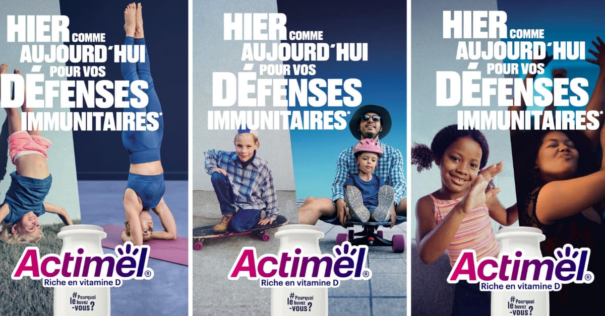 trois-affiches-actimel-enfants